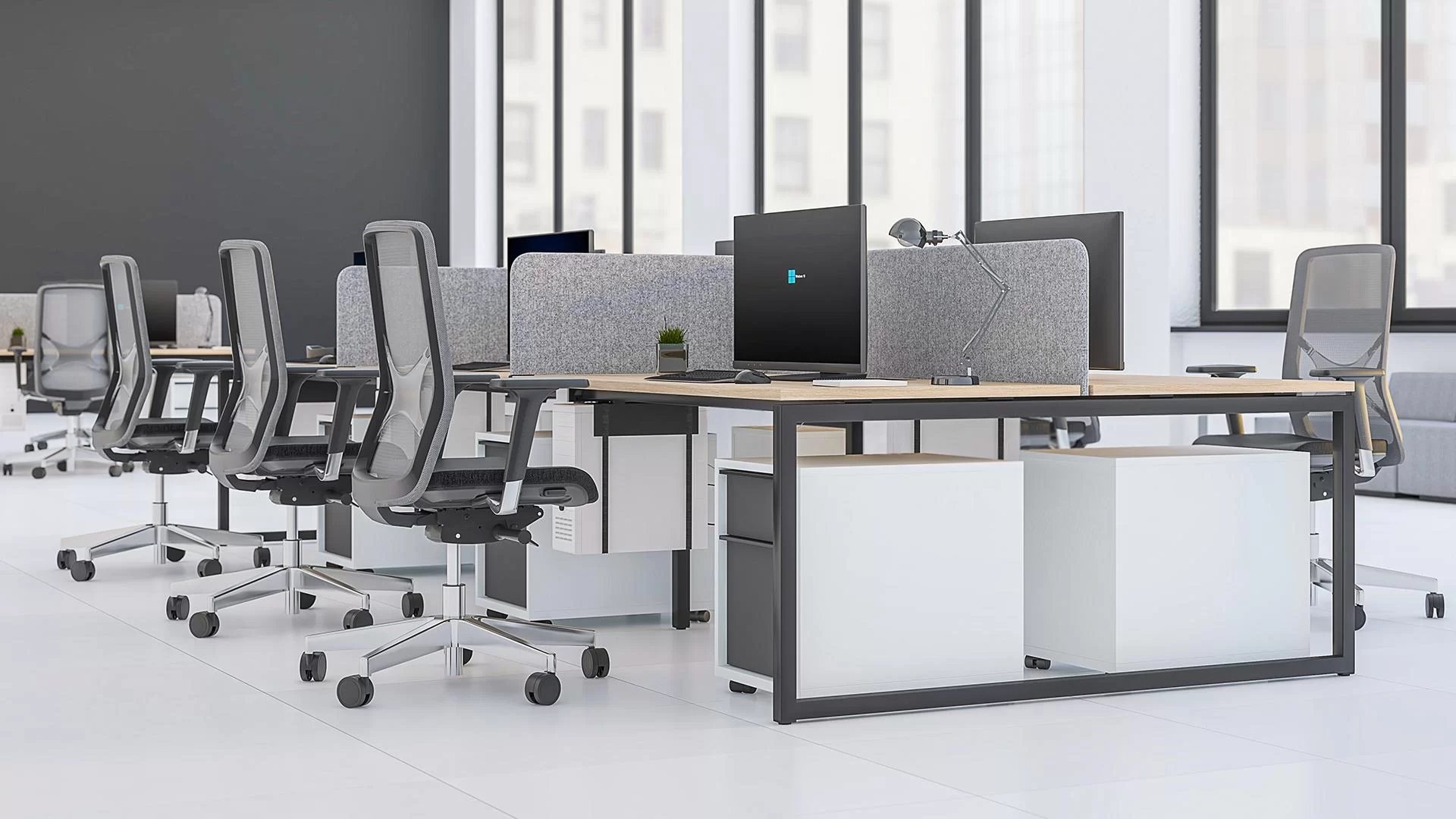 Delta Hooped Leg Bench Desks