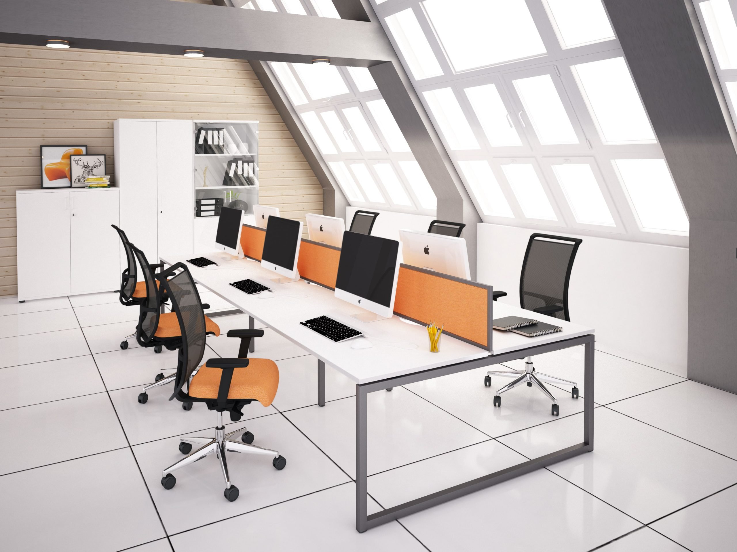 Delta Hooped Leg Bench Desks - Image 5