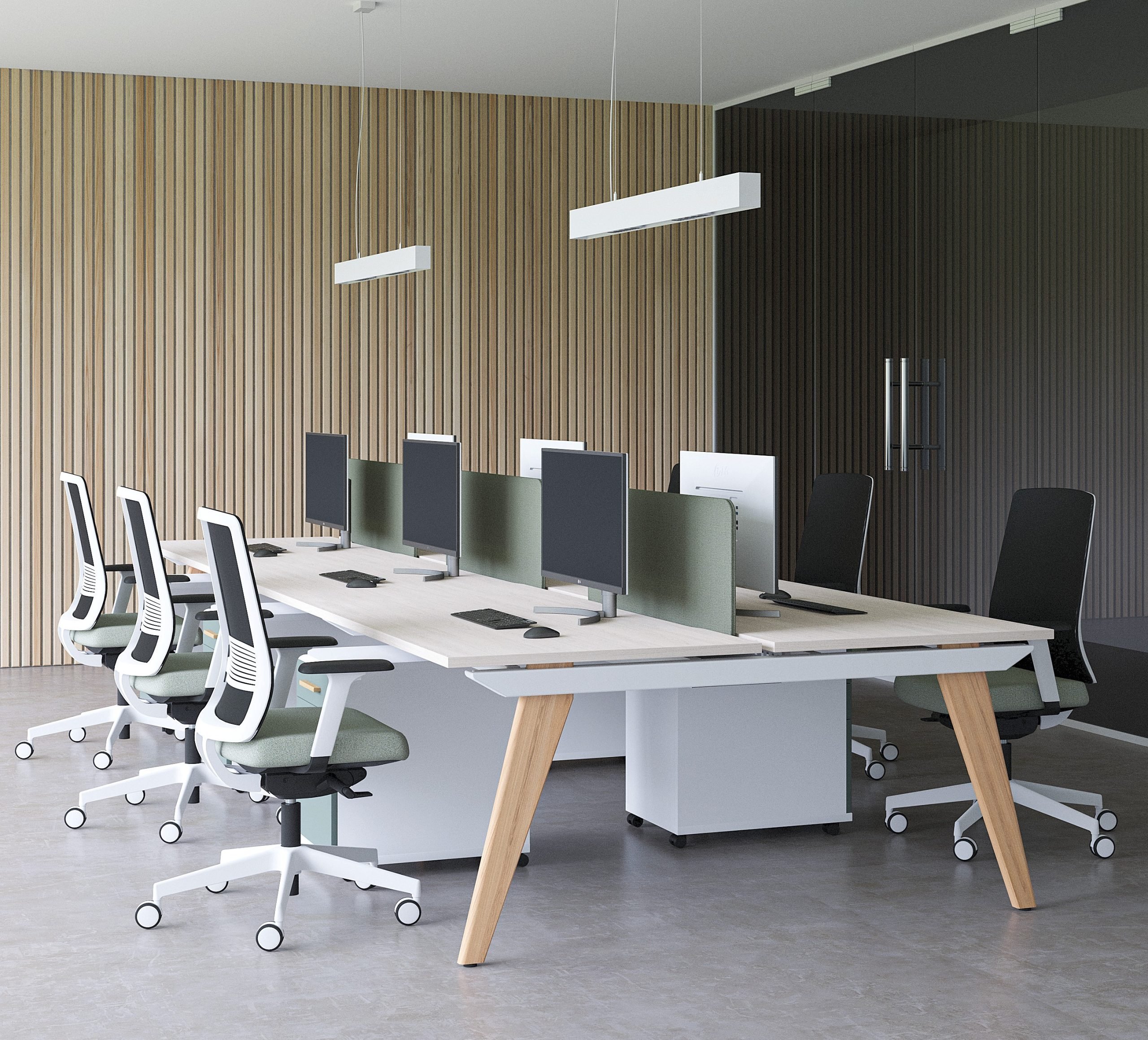 Evo Oak Bench Modular Desking Range, For Modern Offices - Image 3