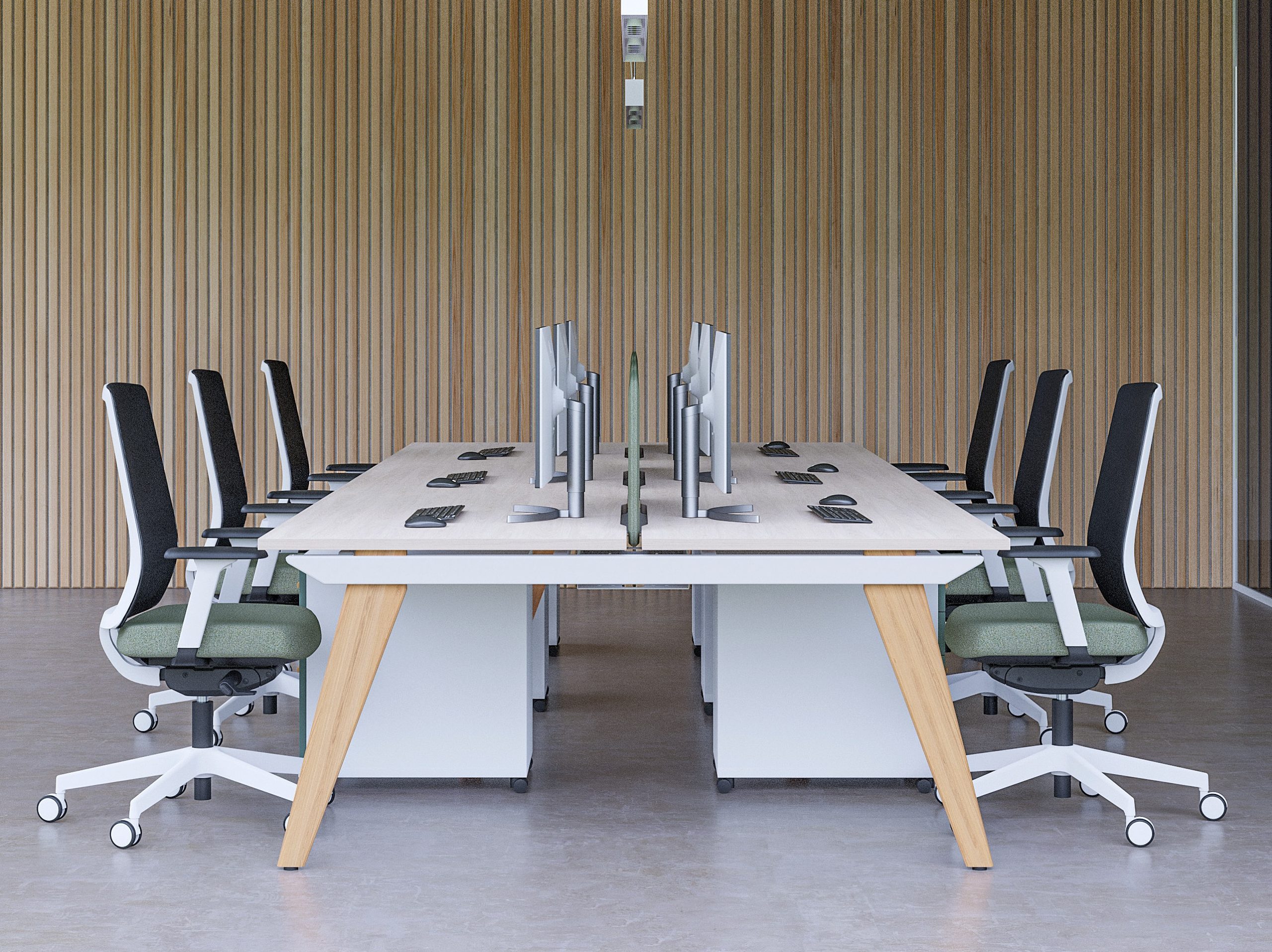 Evo Oak Bench Modular Desking Range, For Modern Offices - Image 2
