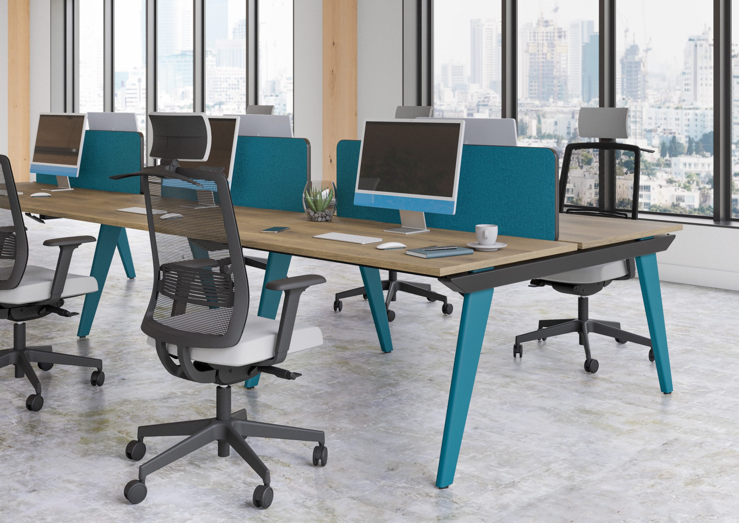 Evolve Wooden Bench – Stylish Wooden Tops and Vibrant Coloured Legs. - Image 6