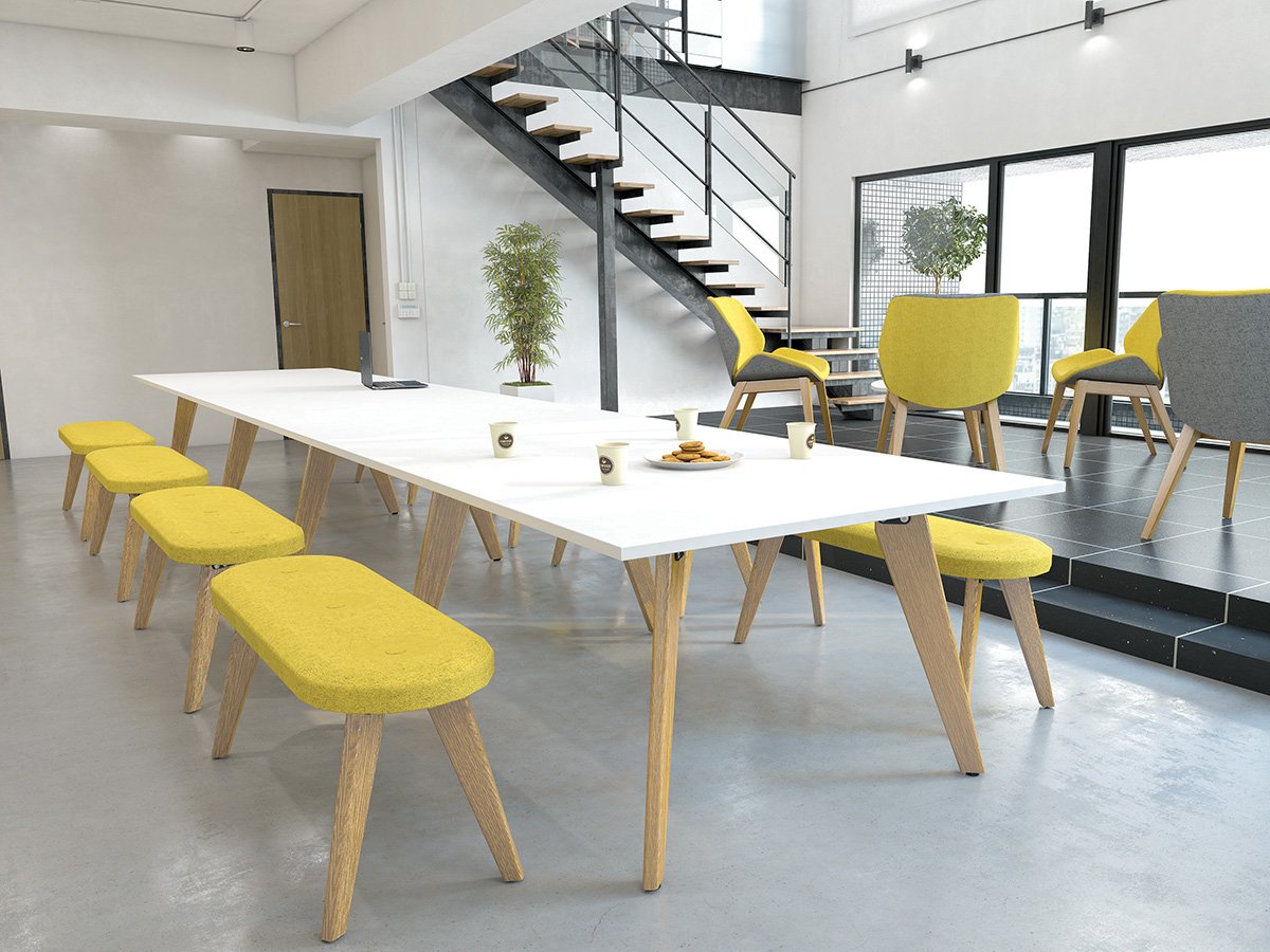 Rectangular Boardroom & Meeting Tables Wooden Tapered Leg Design - Image 2