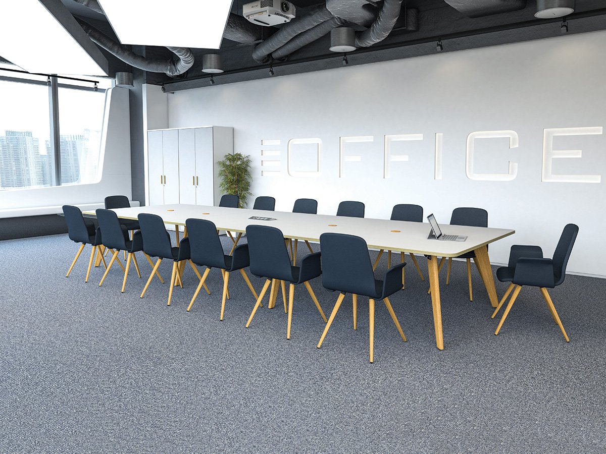 Rectangular Boardroom & Meeting Tables Wooden Tapered Leg Design - Image 4