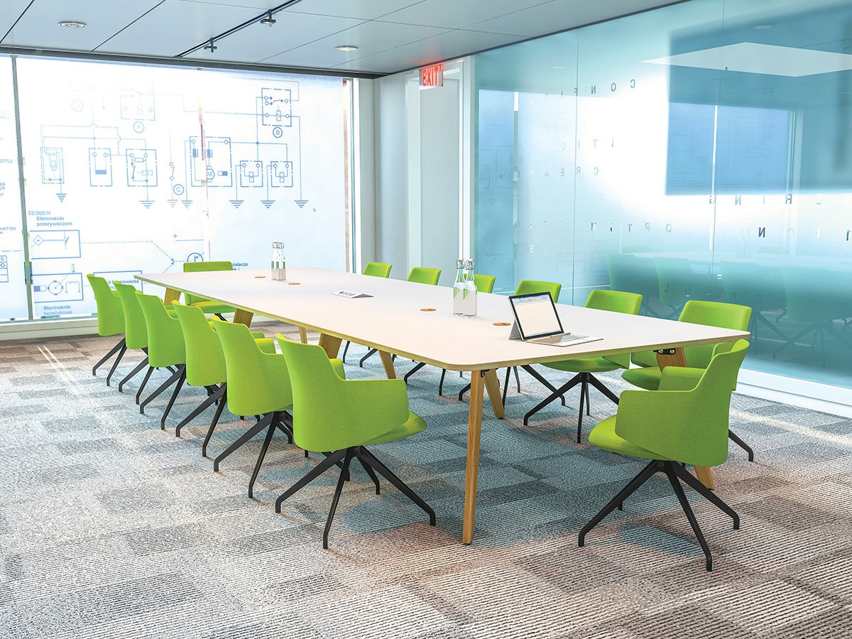 Rectangular Boardroom & Meeting Tables Wooden Tapered Leg Design - Image 5