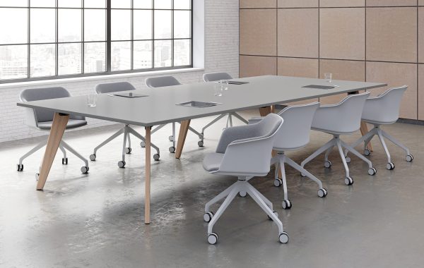 Rectangular Boardroom & Meeting Tables Wooden Tapered Leg Design