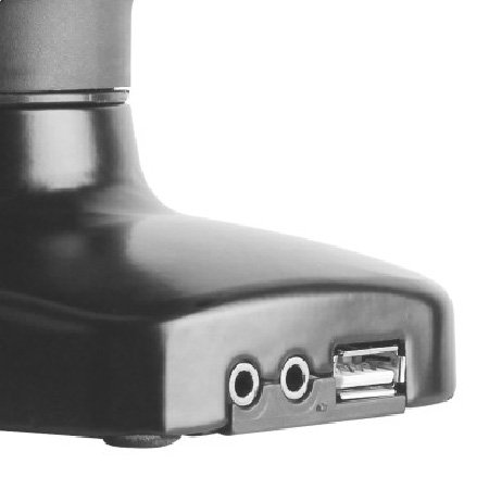 Single Spring Loaded Monitor Arm with USB & Audio Black - Image 6