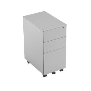 Slimline Steel Mobile Pedestals - Silver