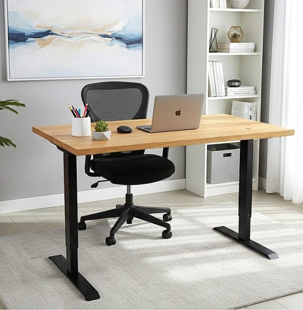 Solid Oak Electric Standing Desk