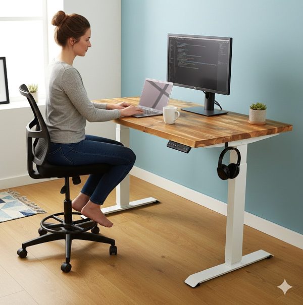 Rustic Pine - Real Wood - Standing Desk