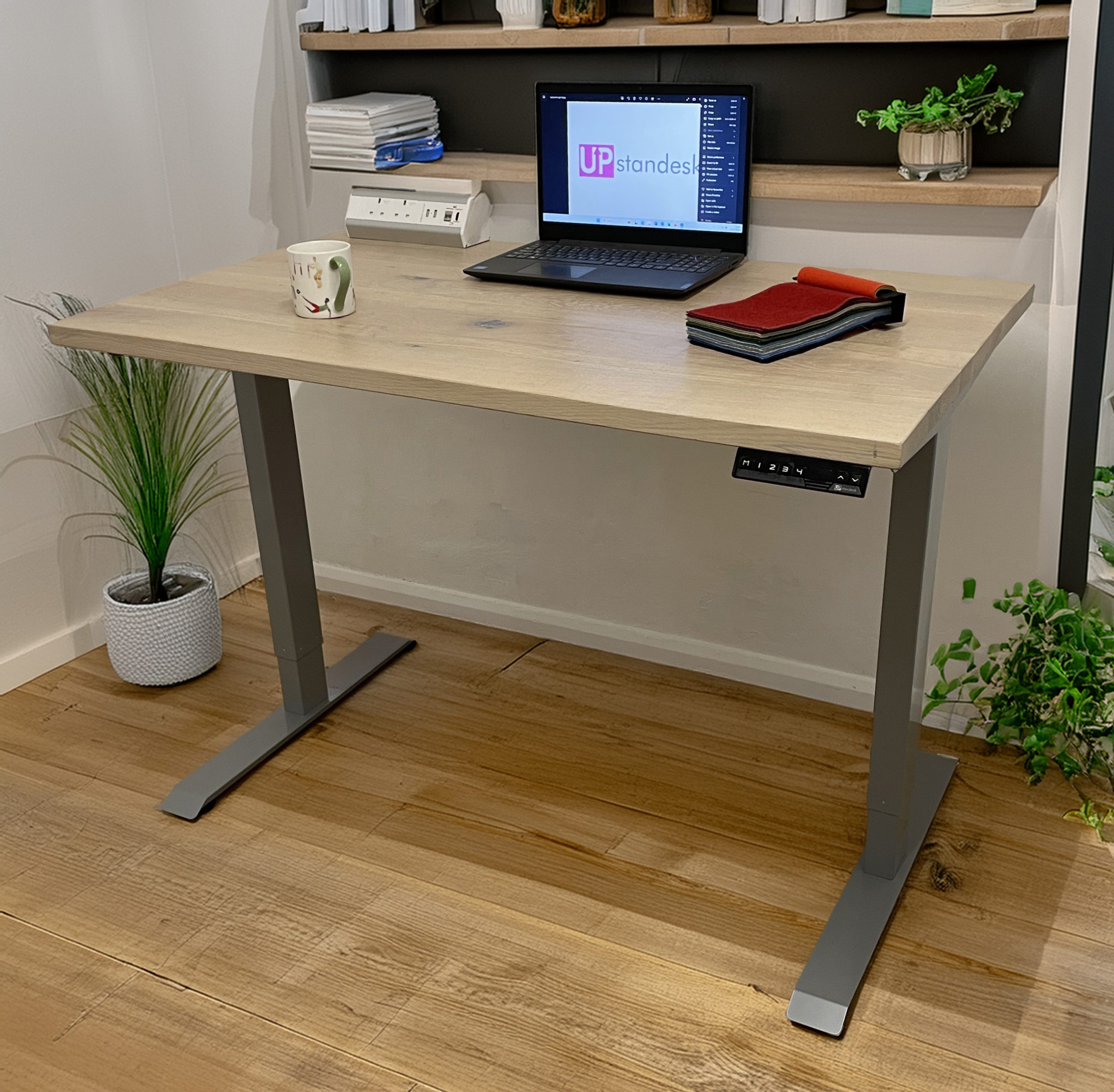 Rustic White Oak - Dual Motor - Electric Standing Desk - Image 2