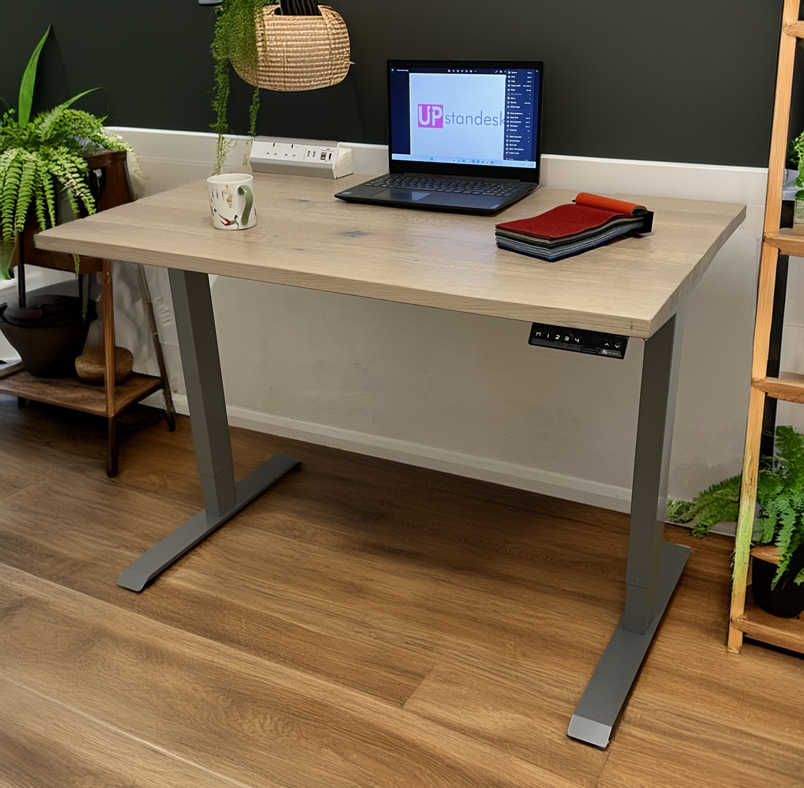 Rustic White Oak - Dual Motor - Electric Standing Desk - Image 3