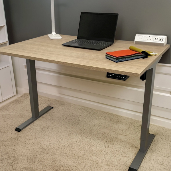 Light Oak-Single Motor-Standing Desk