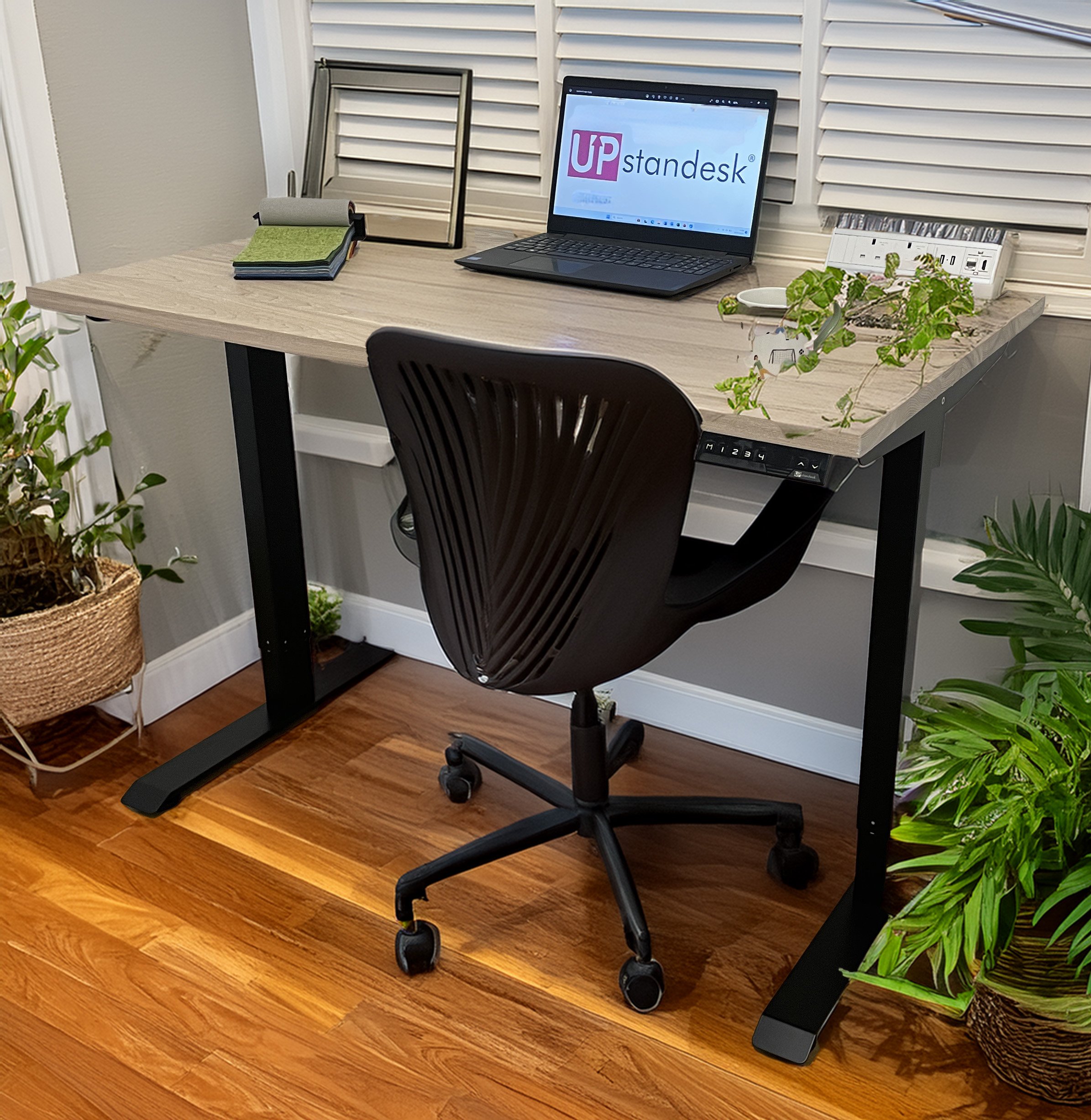Smooth Ash Electric Standing Desk - Image 2