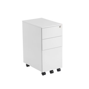 Slimline Steel Mobile Pedestals - White
