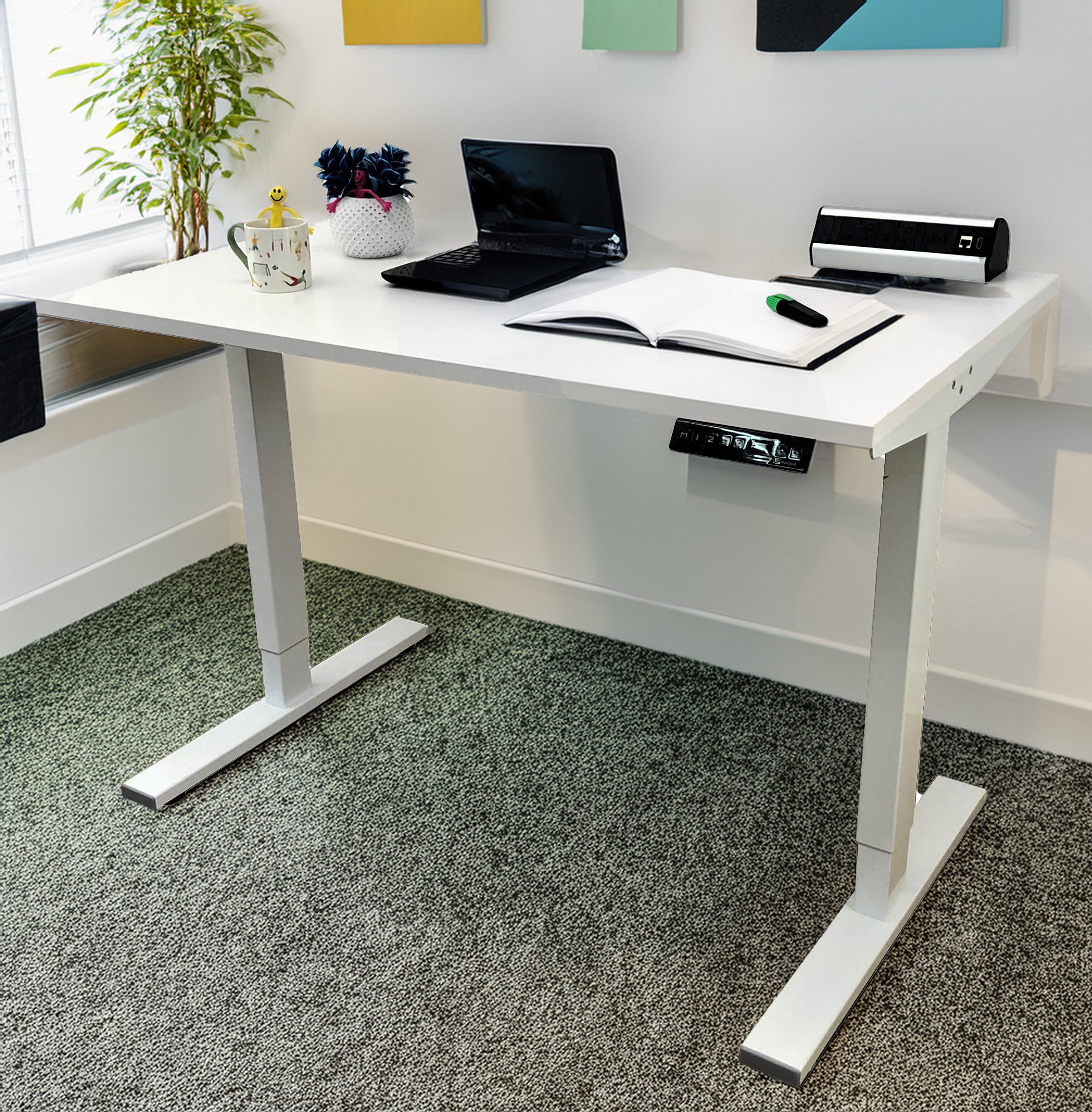 White-Dual Motor-Standing Desk - Image 11