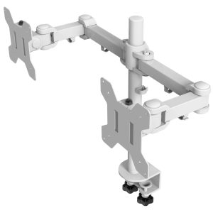 Twin Screen Monitor Arms - WHITE