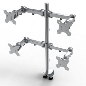 Four Screen Monitor Arms - WHITE