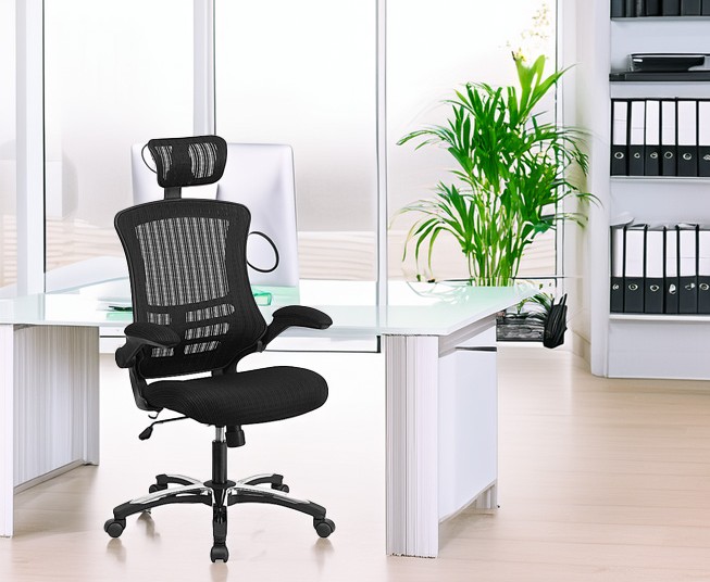 Exec Mesh Back Armchair with Headrest - Image 3