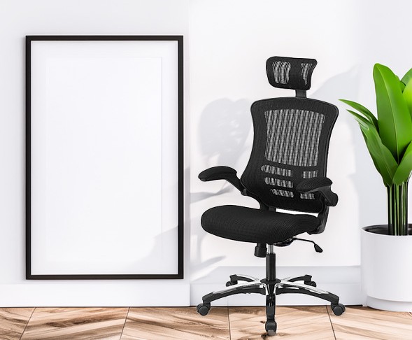 Exec Mesh Back Armchair with Headrest - Image 6