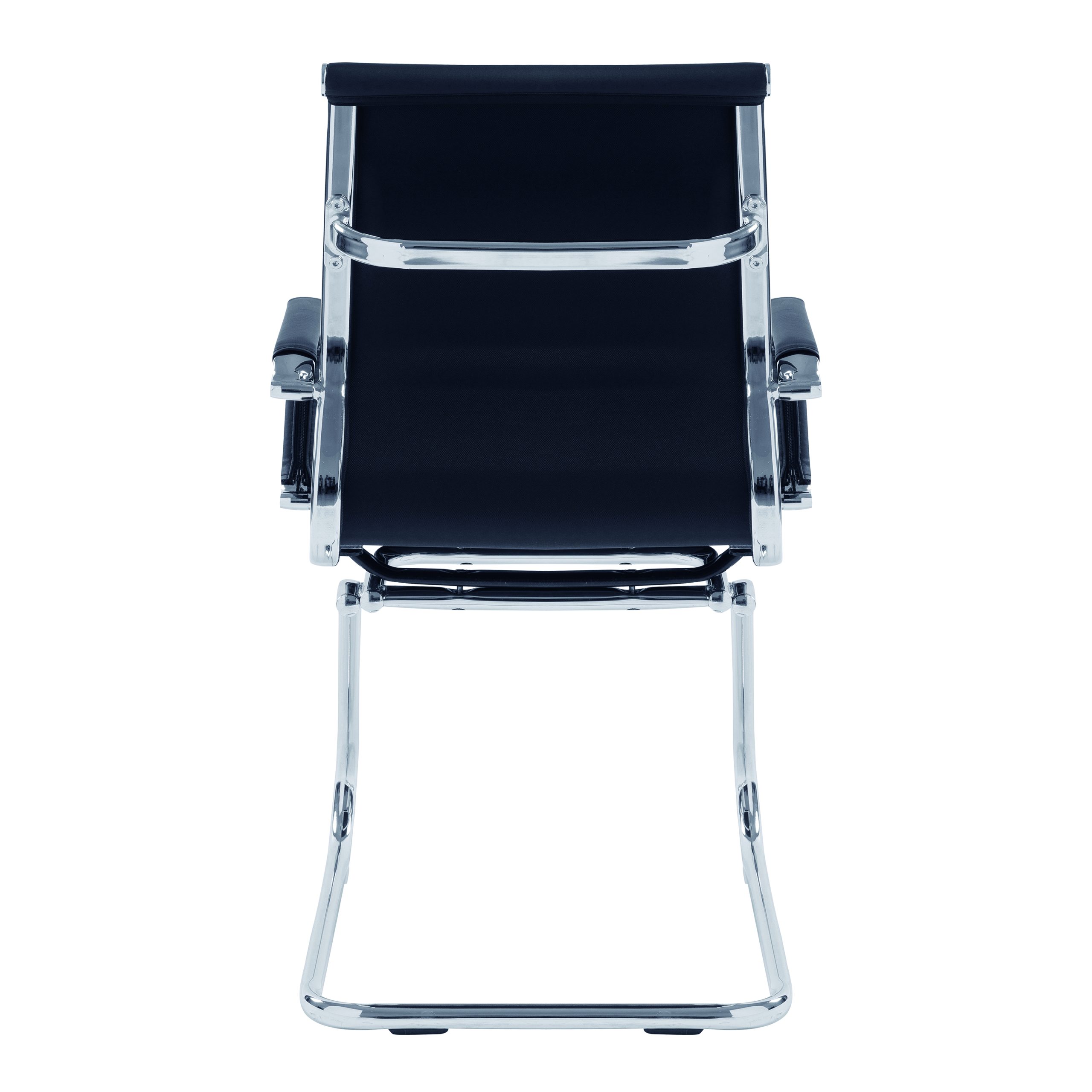 Aura – Contemporary Medium Back Bonded Leather visitor Chair with Chrome Frame - Image 3