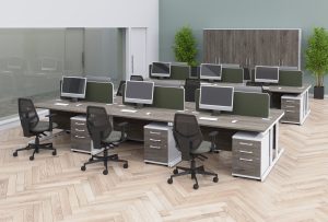 Poise Rectangular Cantilever Leg Desking.