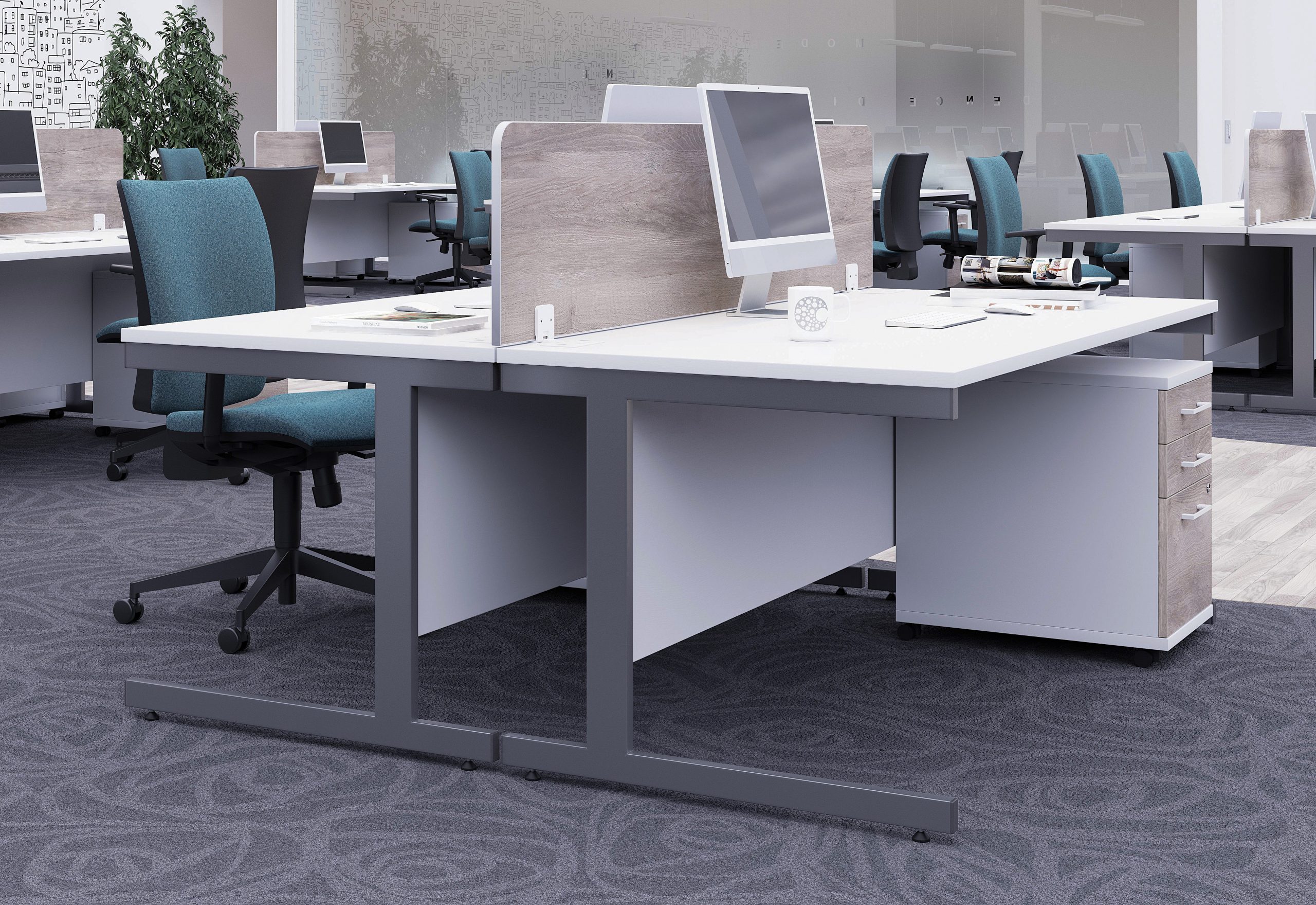 Poise Rectangular Cantilever Leg Desking. - Image 3