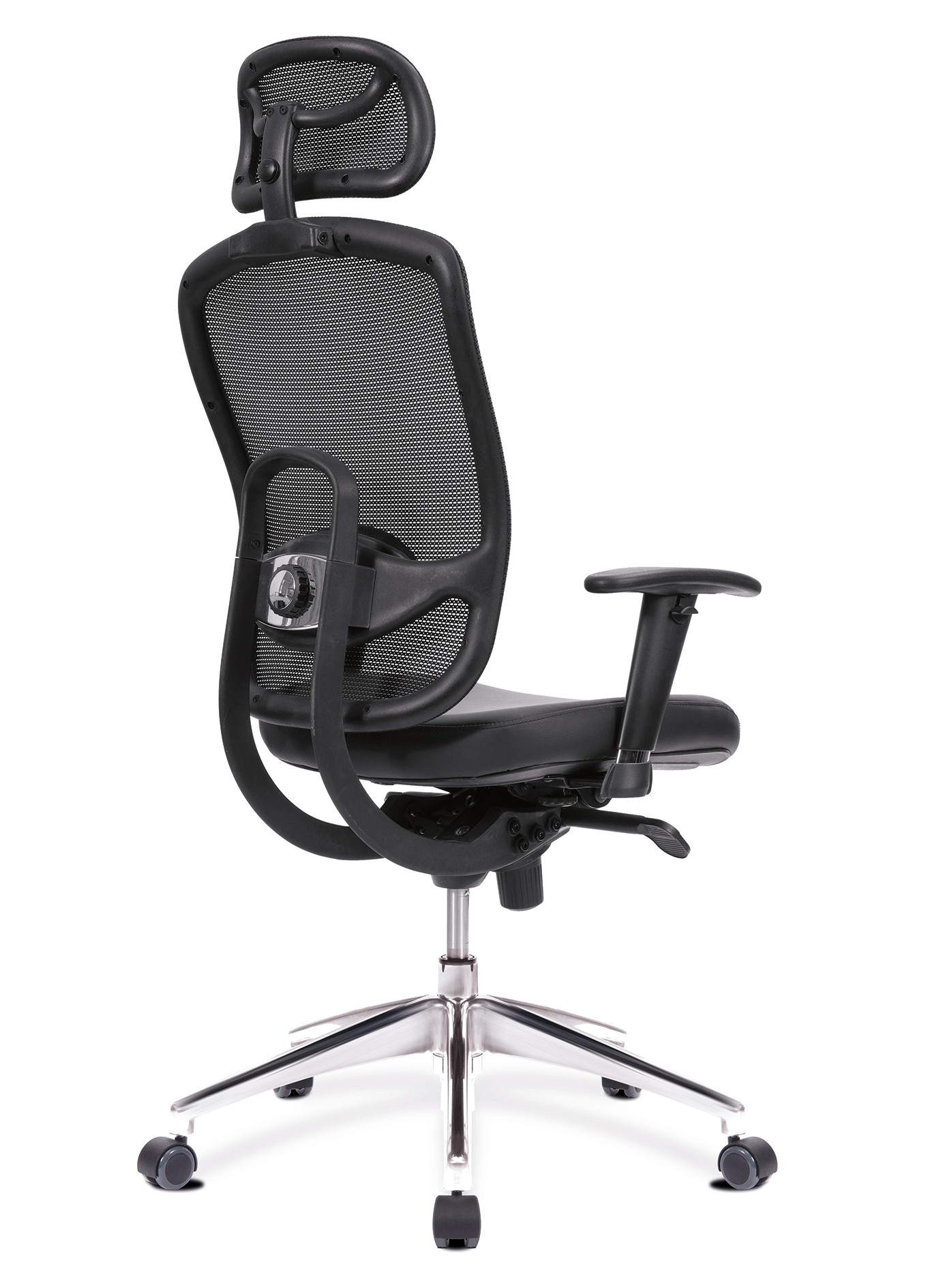 Liberty – High Back Mesh Executive Armchair Headrest And Chrome Base – Black - Image 6