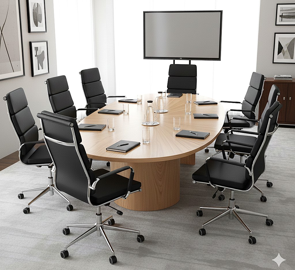 Avanti – Bonded Leather High Back Swivel Armchair with Individual Back Cushions and Chrome Arms & Base – Black - Image 2