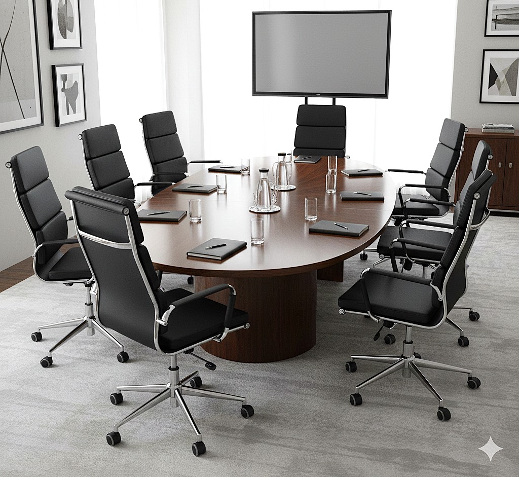 Avanti – Bonded Leather High Back Swivel Armchair with Individual Back Cushions and Chrome Arms & Base – Black - Image 9