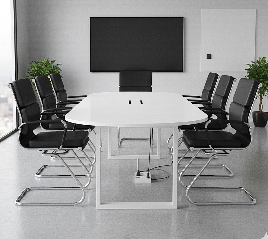 Avanti – Bonded Leather Medium Back Cantilever Meeting Chair with Individual Back Cushions and Chrome Arms & Base - Image 3