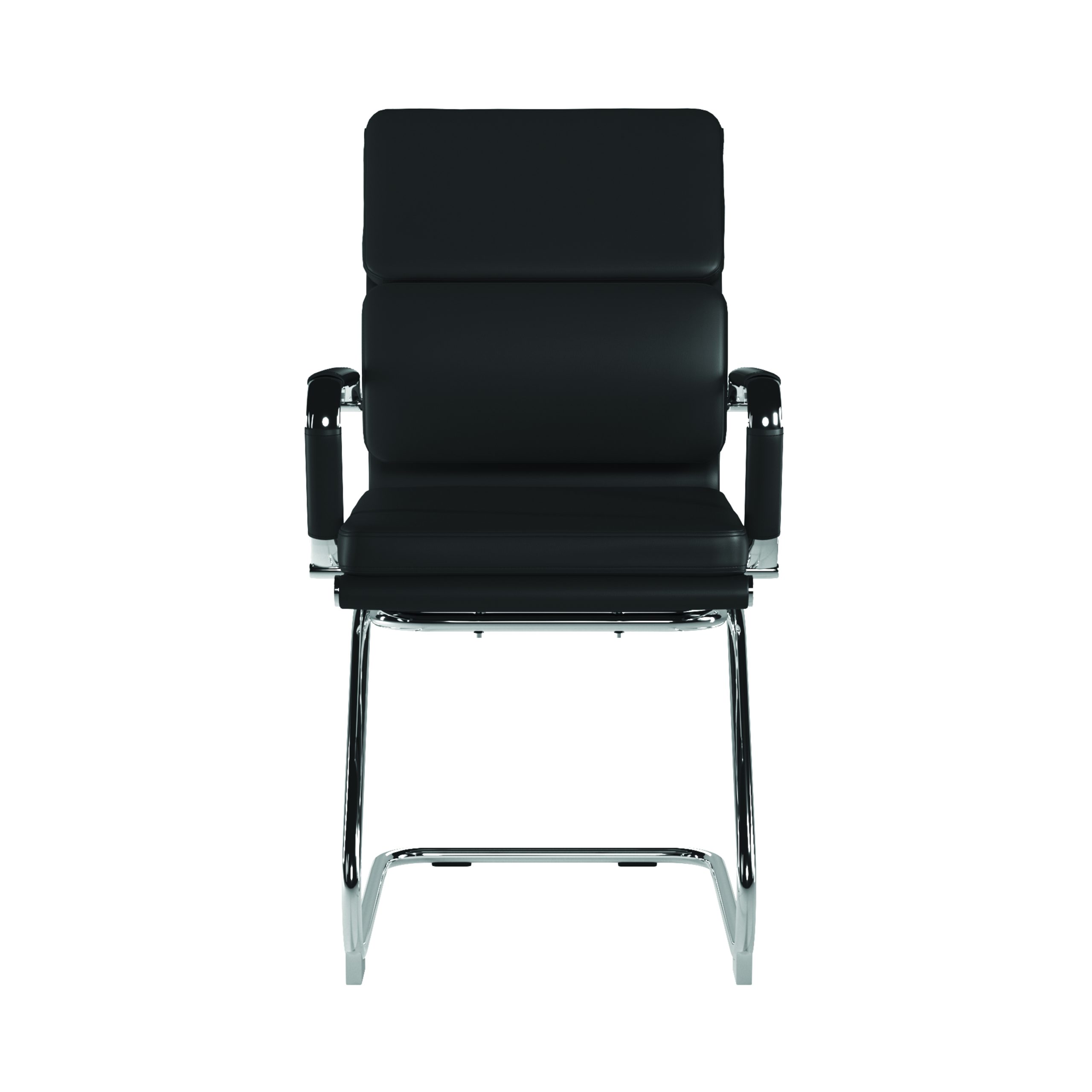 Avanti – Bonded Leather Medium Back Cantilever Meeting Chair with Individual Back Cushions and Chrome Arms & Base - Image 5