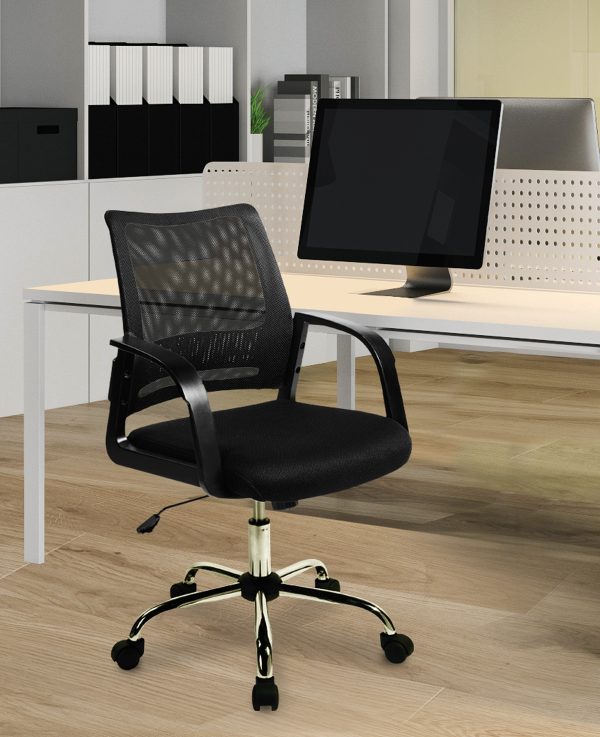 Calypso – Medium Mesh Back Task Operator Armchair with Chrome Base