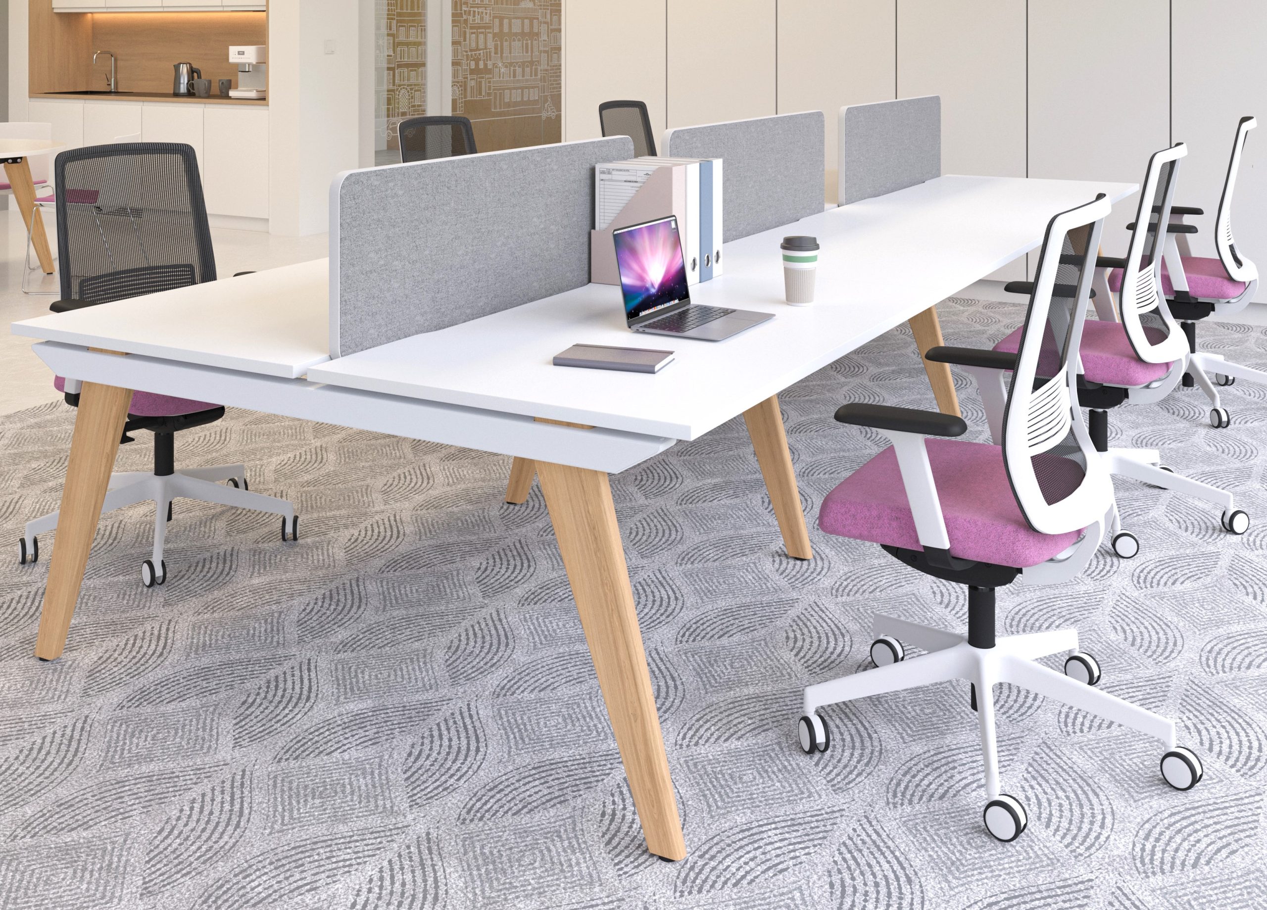 Evo Oak Bench Modular Desking Range, For Modern Offices - Image 5