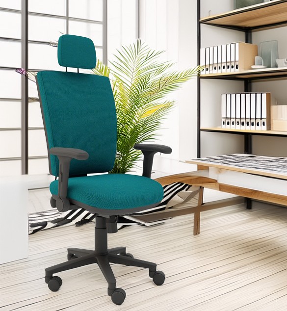 Athena MSK Multi-Functional Squared Back Task Chair with Folding Arms and Headrest