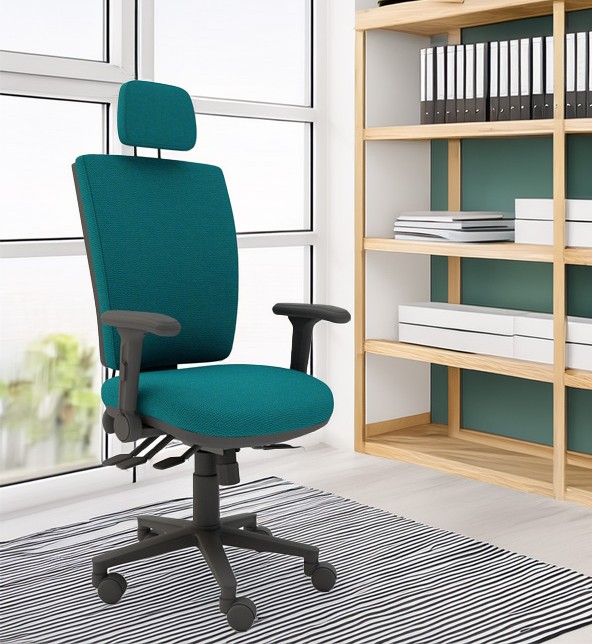 Athena MSK Multi-Functional Squared Back Task Chair with Folding Arms and Headrest - Image 4