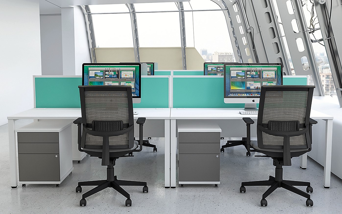 Poise Rectangular Bench Desks - Image 10