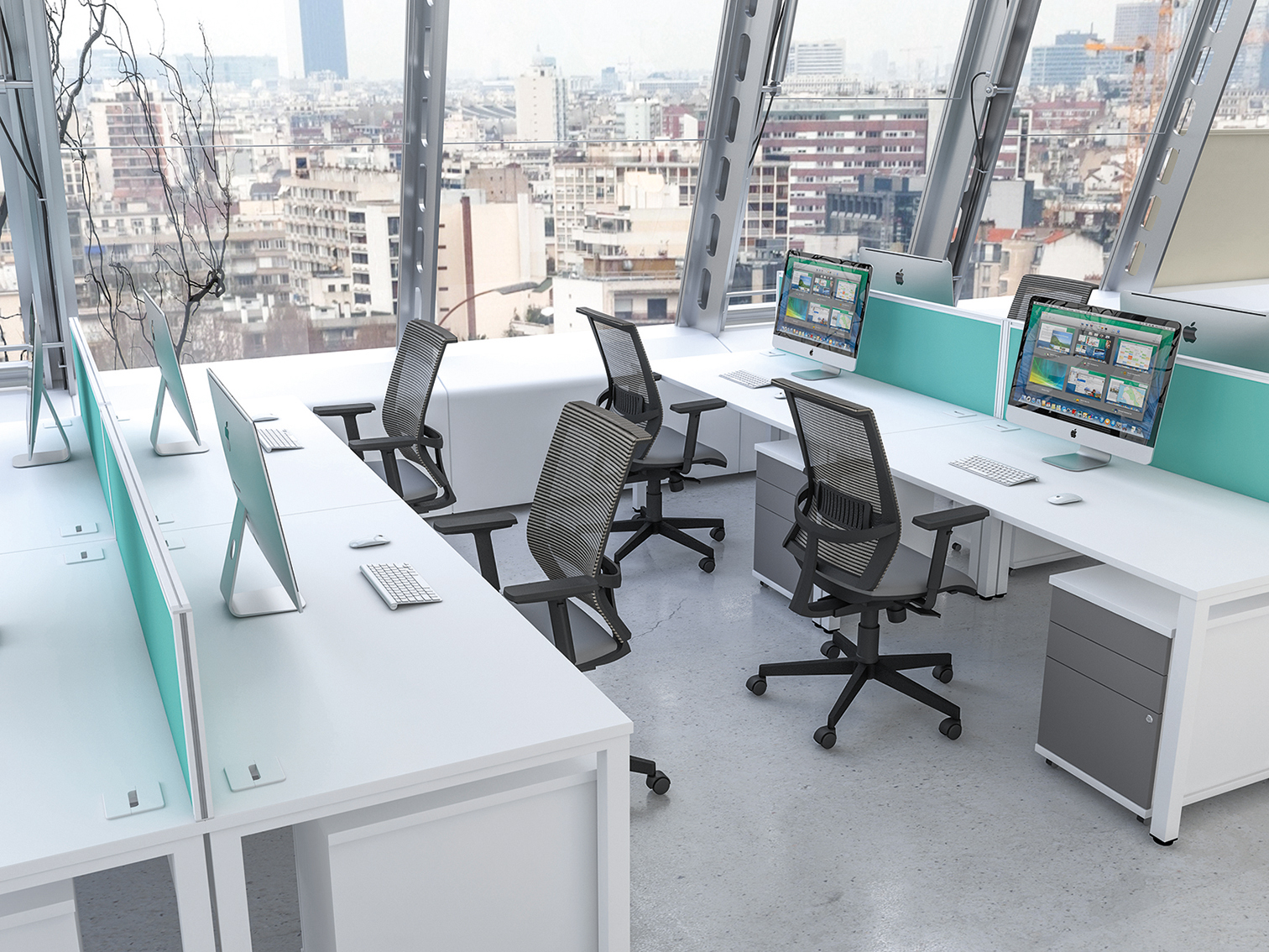 Poise Rectangular Bench Desks - Image 11