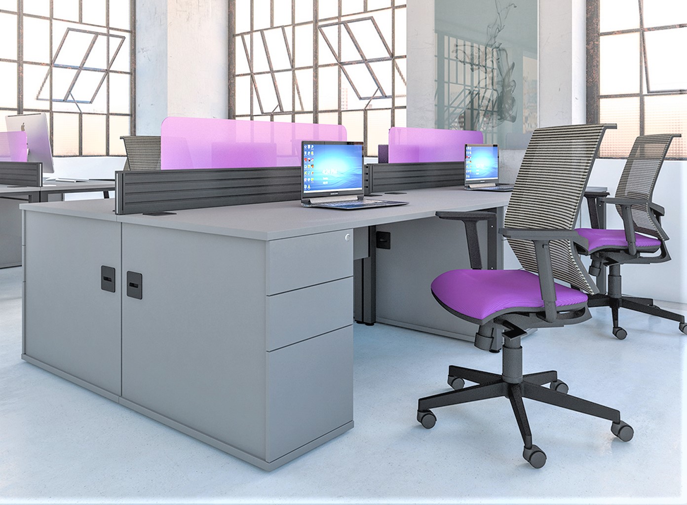 Poise Rectangular Bench Desks - Image 13