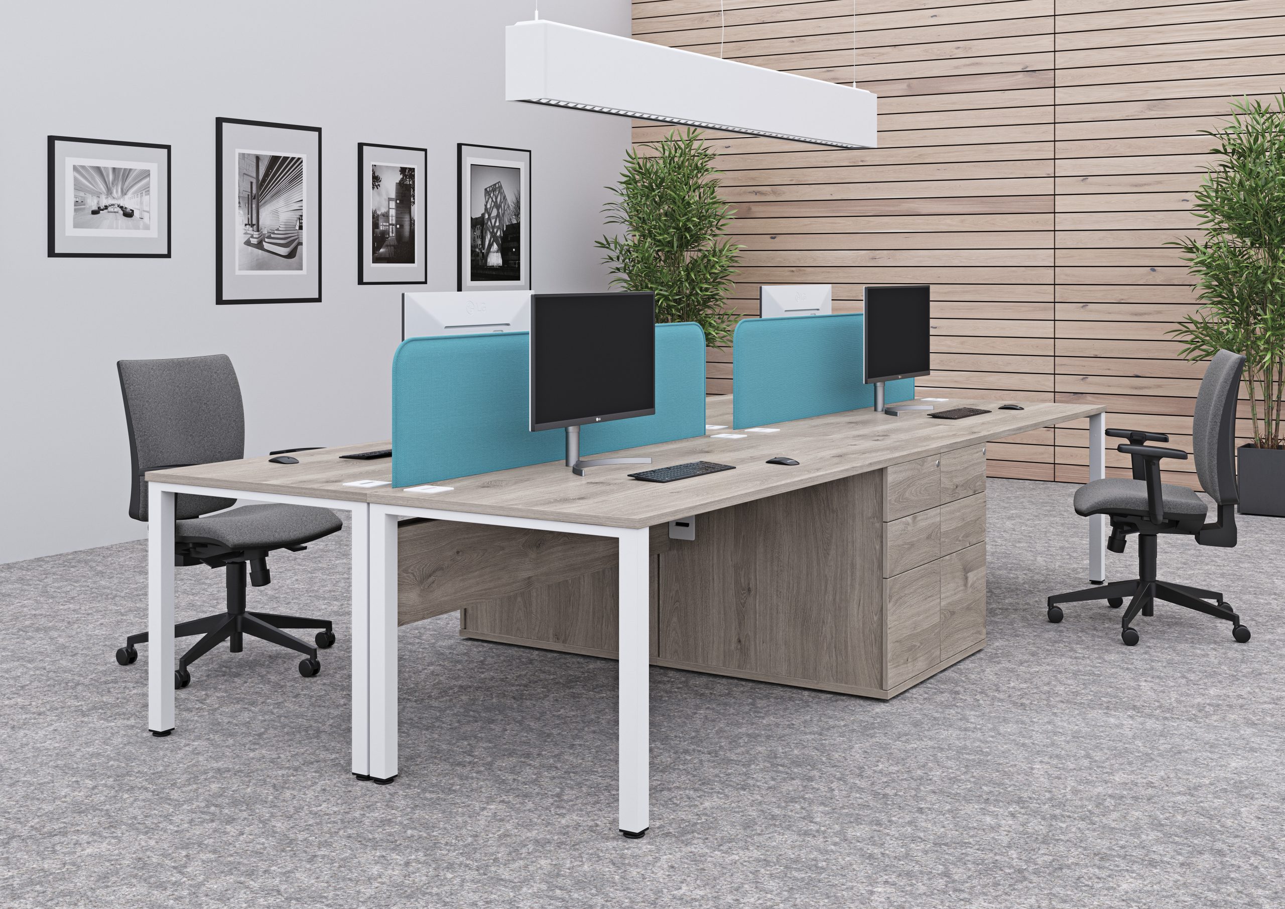 Poise Rectangular Bench Desks - Image 2