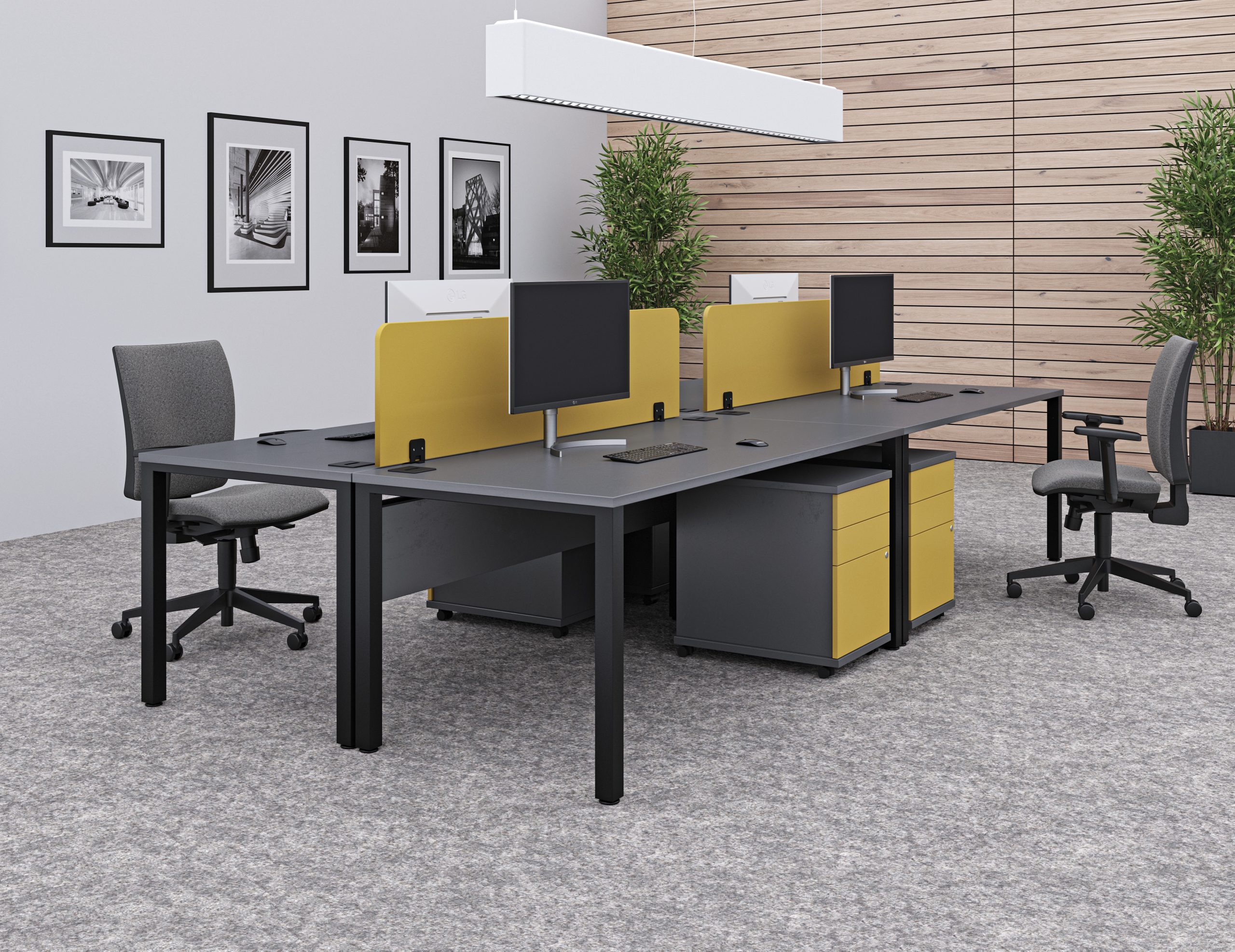 Poise Rectangular Bench Desks - Image 4