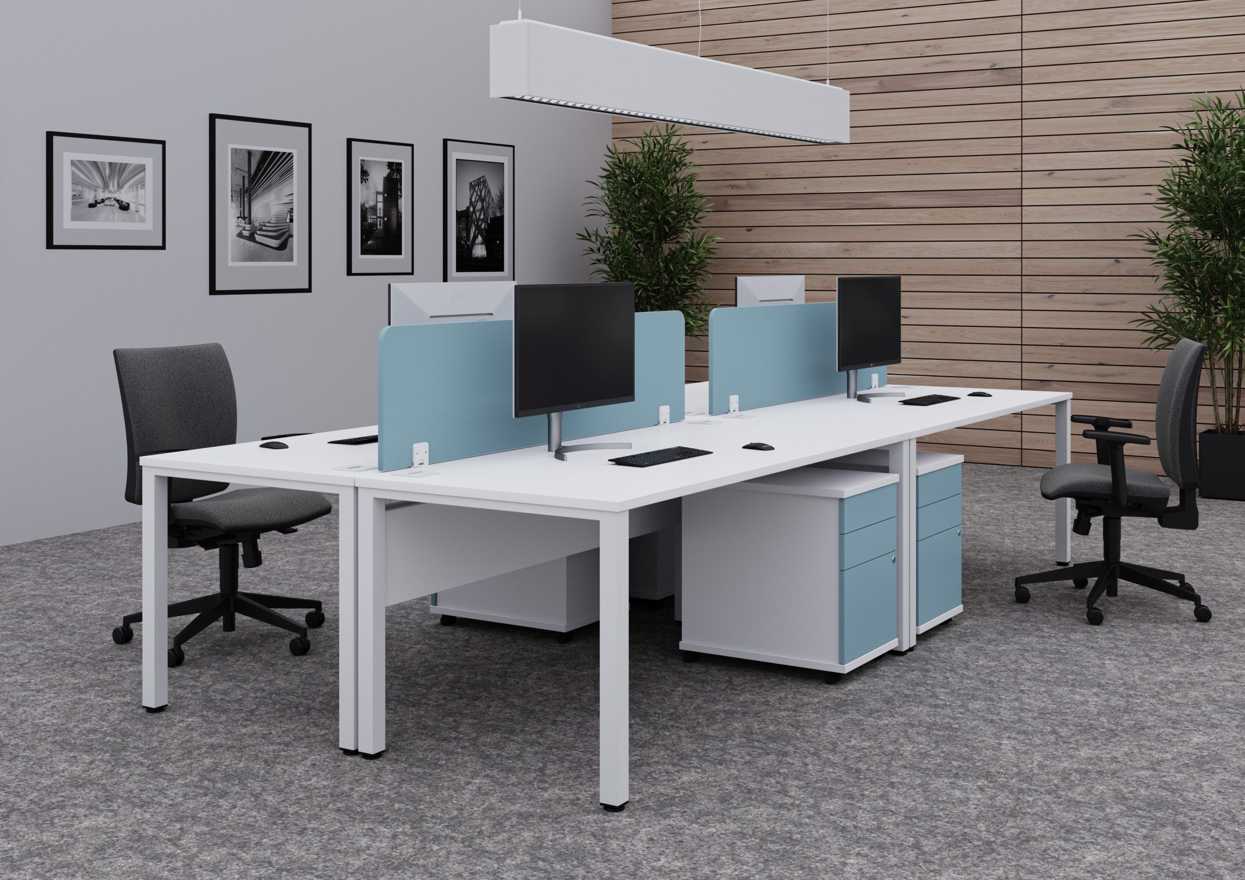 Poise Rectangular Bench Desks - Image 5