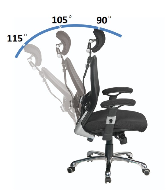 Ergonomic Luxury High Back Executive Mesh Chair for 24 Hour Use – Black - Image 6