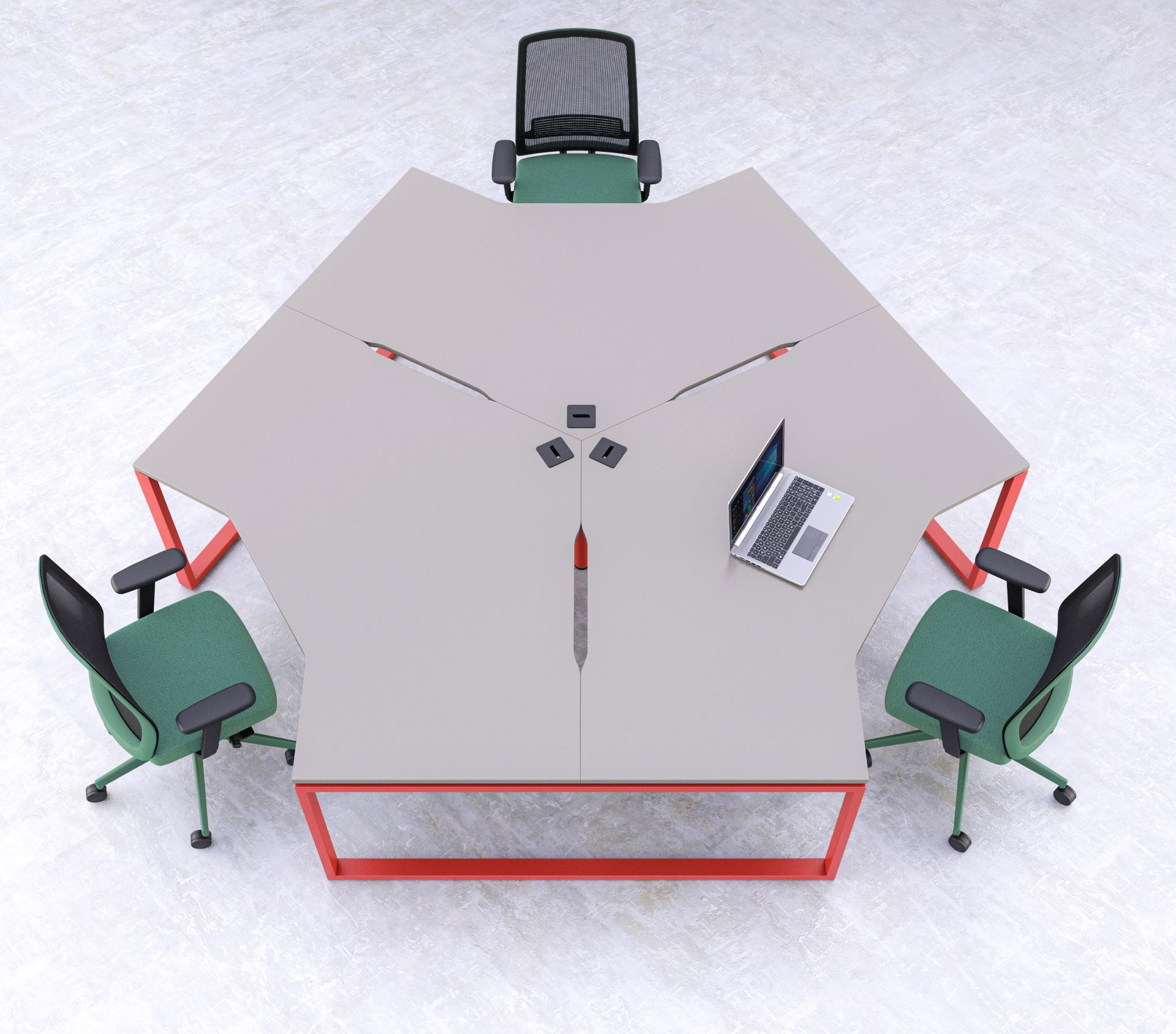 120 Degree Evolve Hooped Leg Oak or Coloured Metal Bench Modular Desk Range - Image 6