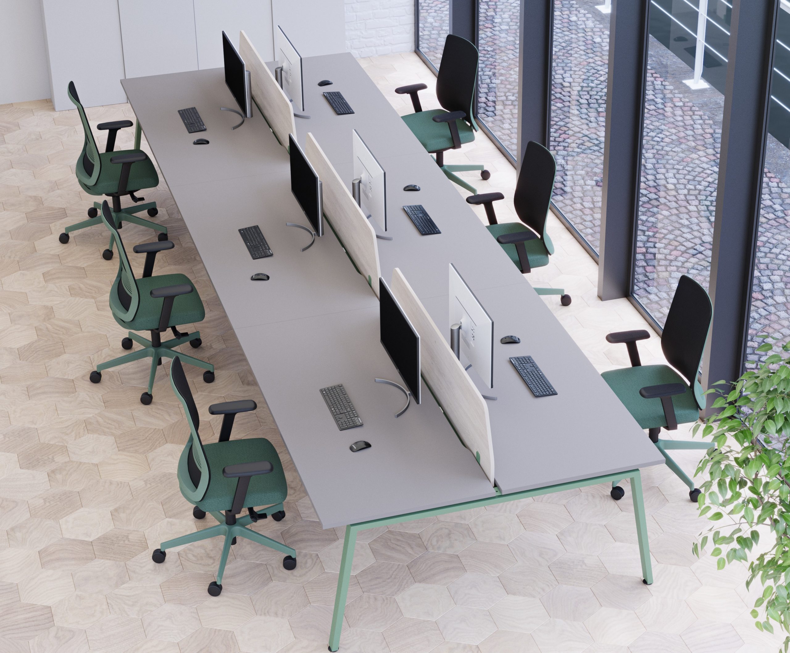 Aspire Bench Desks with a Choice of 3 Leg Styles - Image 3
